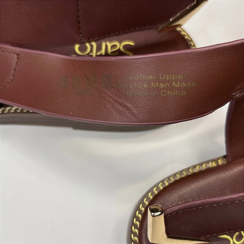 Franco Sarto Brown Leather‎ Gensi Toe Loop Slingback Sandals 8.5M - Picture 7 of 7